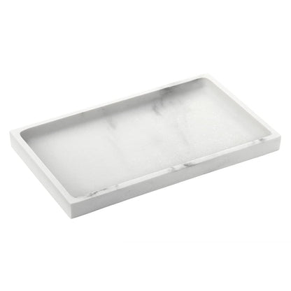 Emibele Bathroom Vanity Tray Countertop, 8" Rectangular Marble Resin Tray