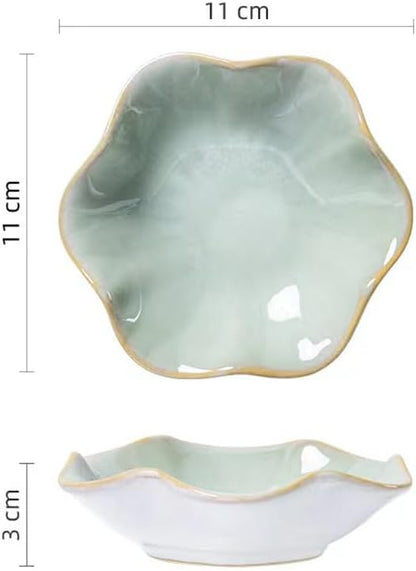 JAMEND CLXP Lotus Leaf Shape Decorative Ring Tray, Small Key Bowl, Ceramic Trinket Tray Jewelry Dish Organizing Necklace Earrings, Home Decoration for Mom Best Friend Sister, Light Green.