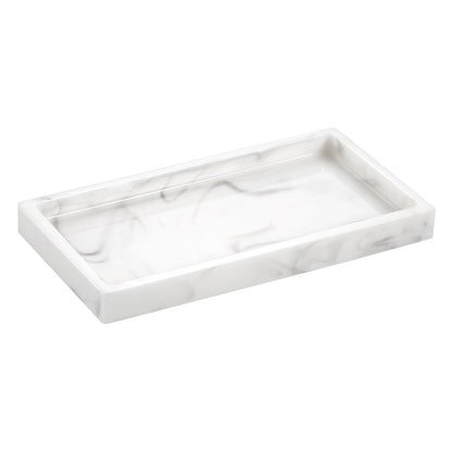 Emibele Bathroom Vanity Tray Countertop, 8" Rectangular Marble Resin Tray
