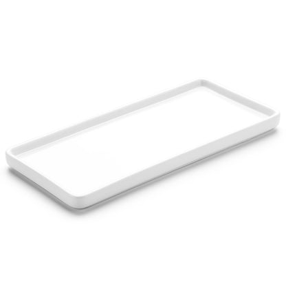 Gurygo 8" Bathroom Trays - Ceramic Vanity Tray for Bathroom - Small Ceramic Tray - Kitchen Soap Trays - Porcelain Dispenser Organizer for Kitchen Bathtub Counter (White)