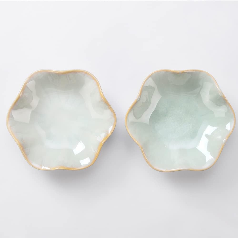 JAMEND CLXP Lotus Leaf Shape Decorative Ring Tray, Small Key Bowl, Ceramic Trinket Tray Jewelry Dish Organizing Necklace Earrings, Home Decoration for Mom Best Friend Sister, Light Green.