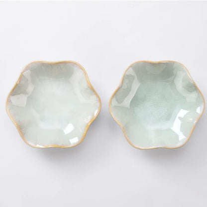JAMEND CLXP Lotus Leaf Shape Decorative Ring Tray, Small Key Bowl, Ceramic Trinket Tray Jewelry Dish Organizing Necklace Earrings, Home Decoration for Mom Best Friend Sister, Light Green.