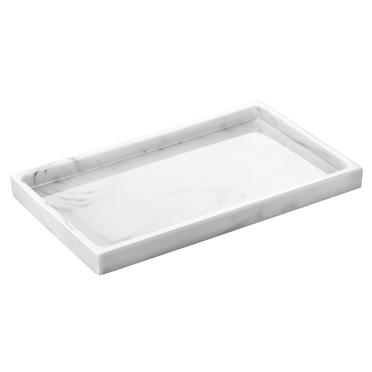 Emibele Bathroom Vanity Tray Countertop, 8" Rectangular Marble Resin Tray