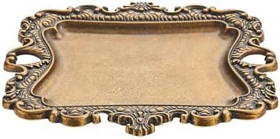 khtumeware 1 Pack Vintage Gold Jewelry Dish Antique Brass Jewelry Trays ideal for holding jewelry rings and small trinkets.