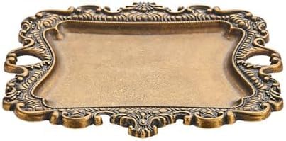 khtumeware 1 Pack Vintage Gold Jewelry Dish Antique Brass Jewelry Trays ideal for holding jewelry rings and small trinkets.