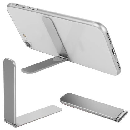 Giantree Ultra Thin Cell Phone Holder, Adjustable Mini Alloy Phone Kickstand Portable Phone Stand Foldable Phone Stand for Mobile Phone Tablet (Black)