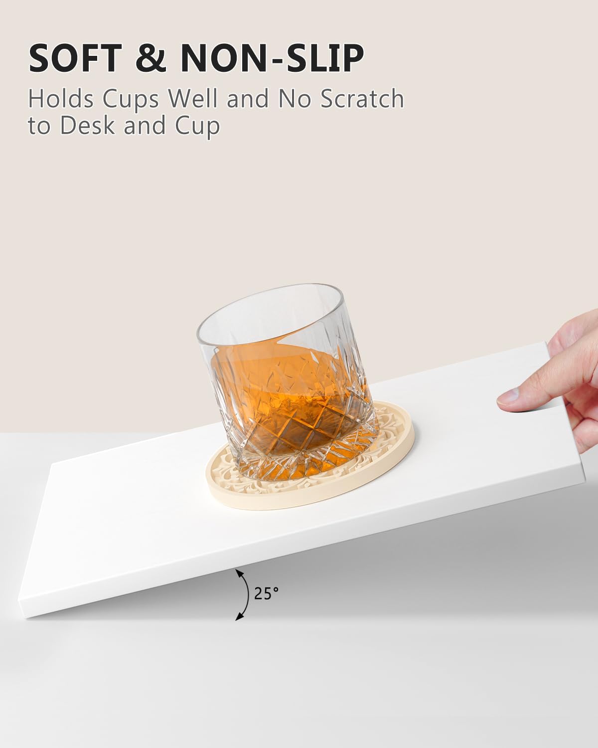 Drink Coasters, Coasters Set of 6 with Holder, Non-Slip Silicone Cup Mat