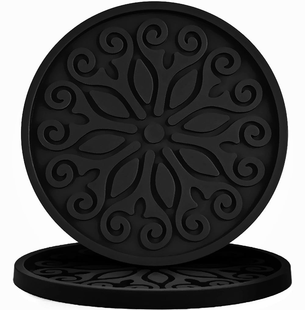 Silicone Coasters for Drinks,Resistant Reusable Drink Coasters-Great Gift for Birthday, Housewarming,Room Decor,Holiday Party (*2-Gray)
