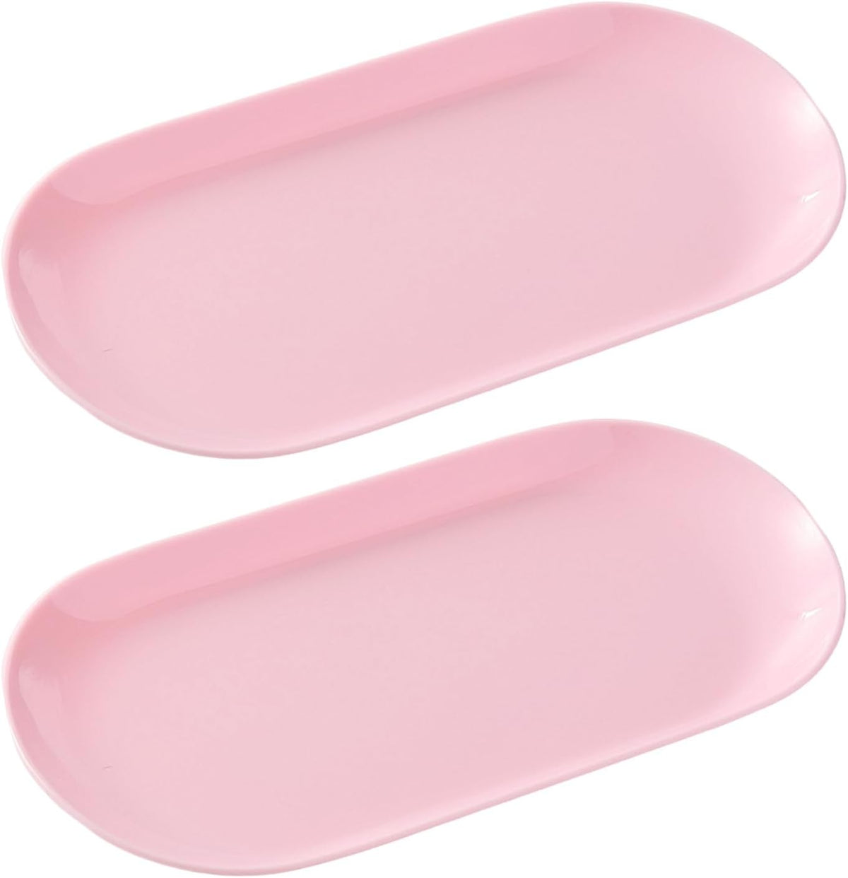 SUTOKAKA 2 Pack Pink Plastic Jewelry Tray Decorative Dish