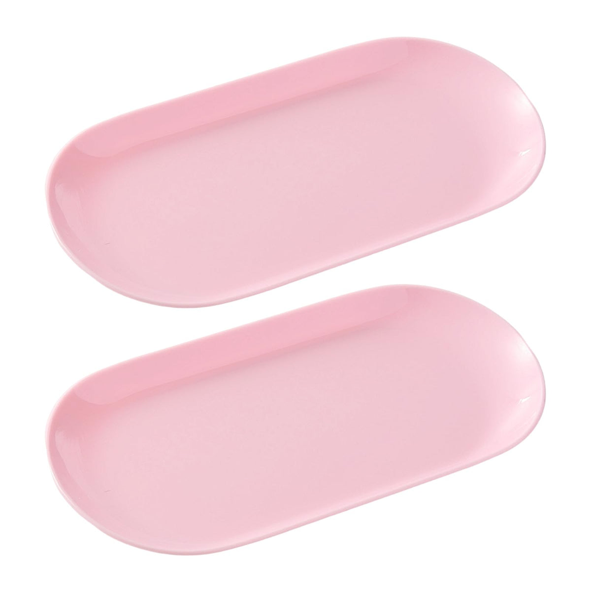 SUTOKAKA 2 Pack Pink Plastic Jewelry Tray Decorative Dish