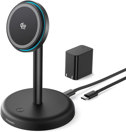 THREEKEY Magnetic Charging Stand Qi2 25W Fast Charging with Cooling Fan