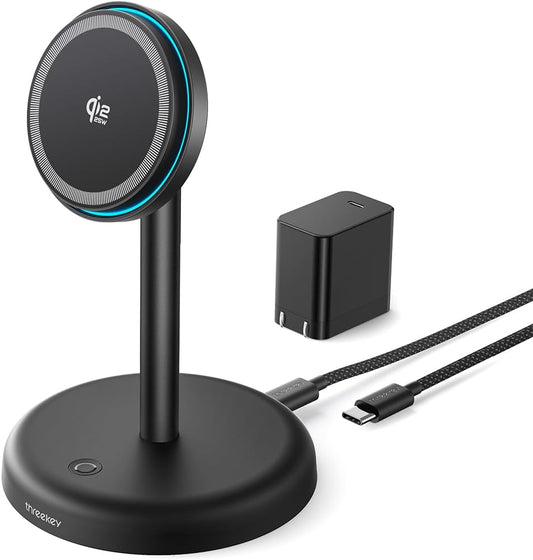 THREEKEY Magnetic Charging Stand Qi2 25W Fast Charging with Cooling Fan