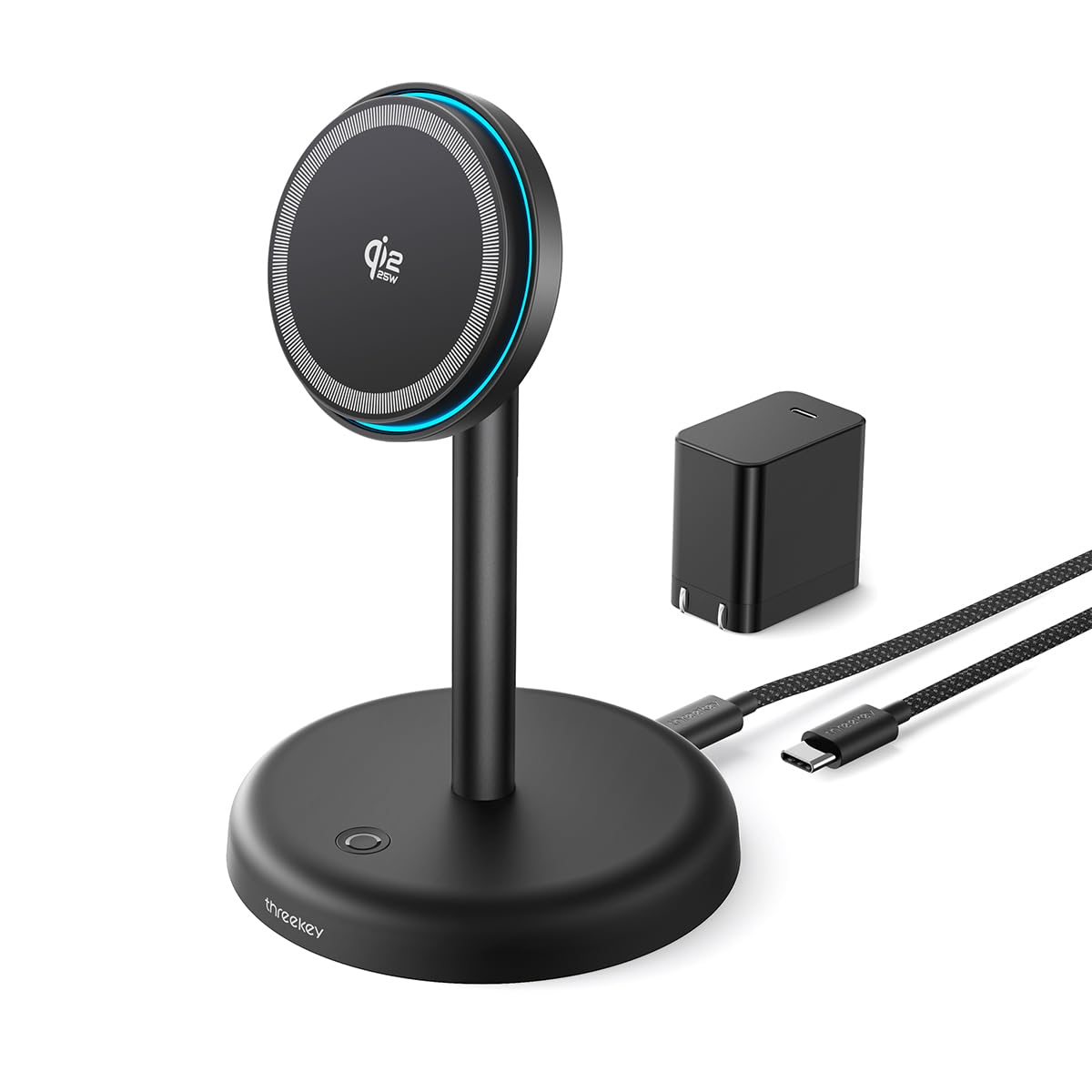 THREEKEY Magnetic Charging Stand Qi2 25W Fast Charging with Cooling Fan