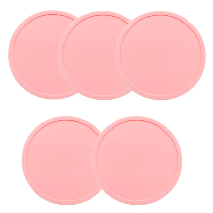 5 Pack Pink Coasters,Non-Slip Cup Coasters for Tables,Office, Desks,Kitchen,Bar,Drink Coasters,3.93inch