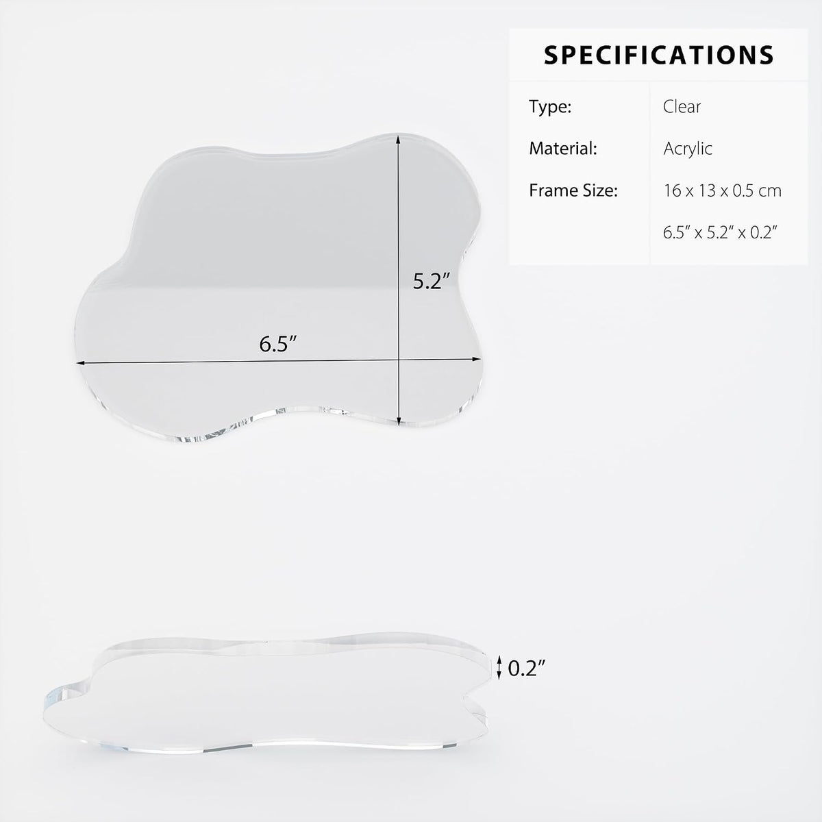 Acrylic Coaster Decorative Plates, Irregular Bar Drink Coaster, Clear Cloud Shape Coffee Cup Coaster, Perfect for Tabletop Protection and Accessories Display.(Clear)