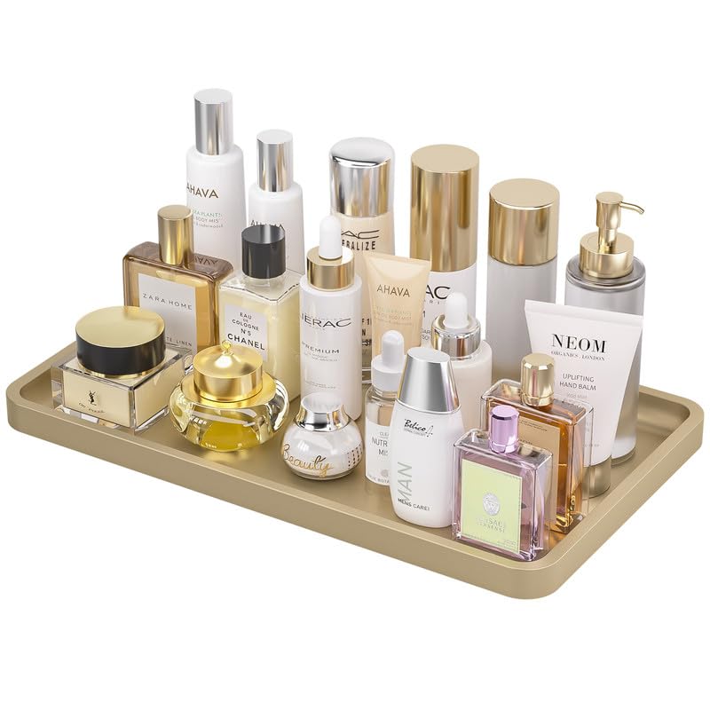 Weenson Small Bathroom Vanity Tray for Countertop Makeup Perfume Jewelry Decor Candle Keys, Small Black Kitchen Tray for Soap Dispenser Spice Bamboo Toilet Tray 7.9" L x 4" W x 0.79" H