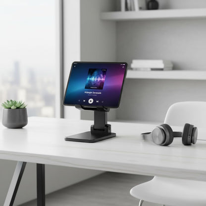 Adjustable Phone Stand, Heavy Duty Black Phone Holder