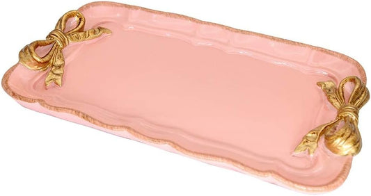 Warmtree Bow Jewelry Tray, Coquette Trinket Dish, Vanity Decor