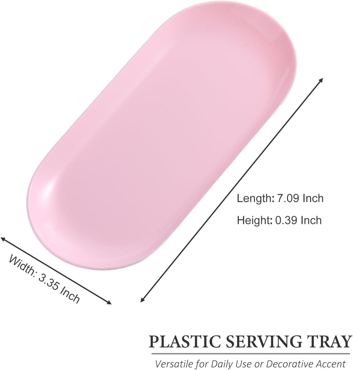 SUTOKAKA 2 Pack Pink Plastic Jewelry Tray Decorative Dish