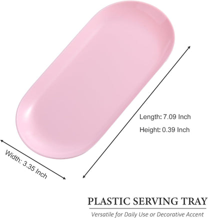SUTOKAKA 2 Pack Pink Plastic Jewelry Tray Decorative Dish