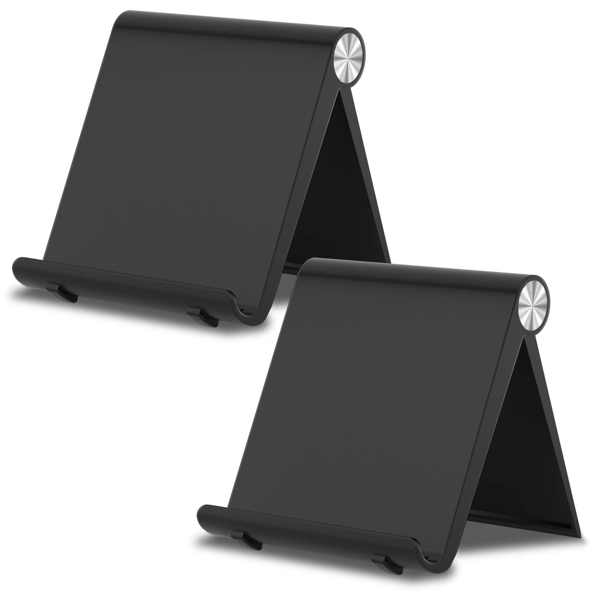 Cell Phone Foldable Stand for Desk, Portable Cell Phone Holder, Adjustable Tablet Dock, Office Desk Accessories for iPhone 17 16 15 14 13 Pro Max Air, Galaxy S25, S24, Black