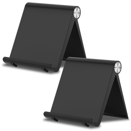 Cell Phone Foldable Stand for Desk, Portable Cell Phone Holder, Adjustable Tablet Dock, Office Desk Accessories for iPhone 17 16 15 14 13 Pro Max Air, Galaxy S25, S24, Black