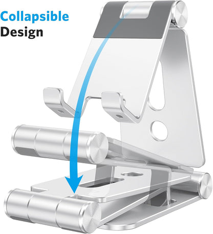 OMOTON Foldable Cell Phone Stand, C4 Portable Aluminum Phone Holder