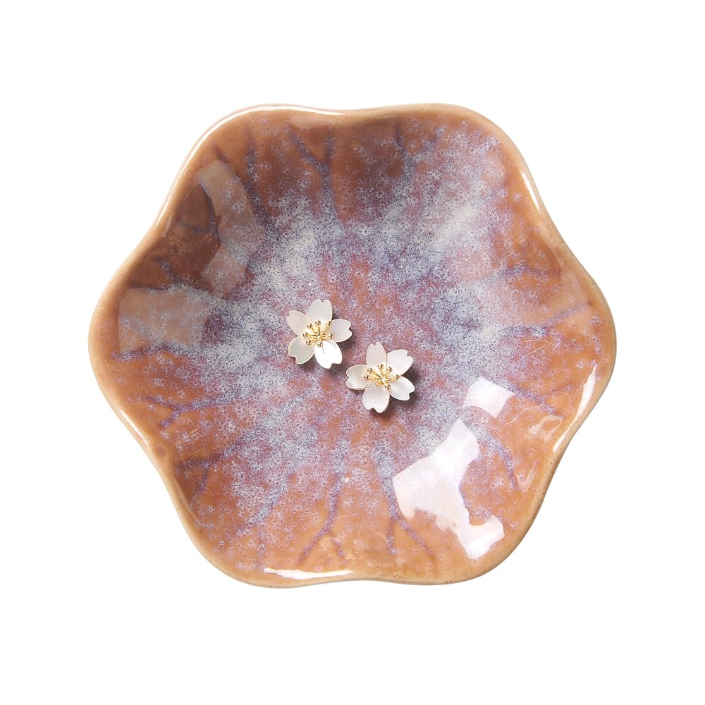JAMEND CLXP Lotus Leaf Shape Decorative Ring Tray, Small Key Bowl, Ceramic Trinket Tray Jewelry Dish Organizing Necklace Earrings, Home Decoration for Mom Best Friend Sister, Light Green.