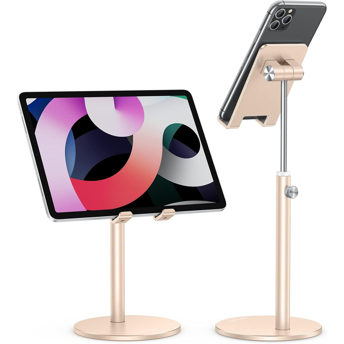 OMOTON CA04 Aluminum Tablet Phone Stand, Adjustable Desk Stand Silver