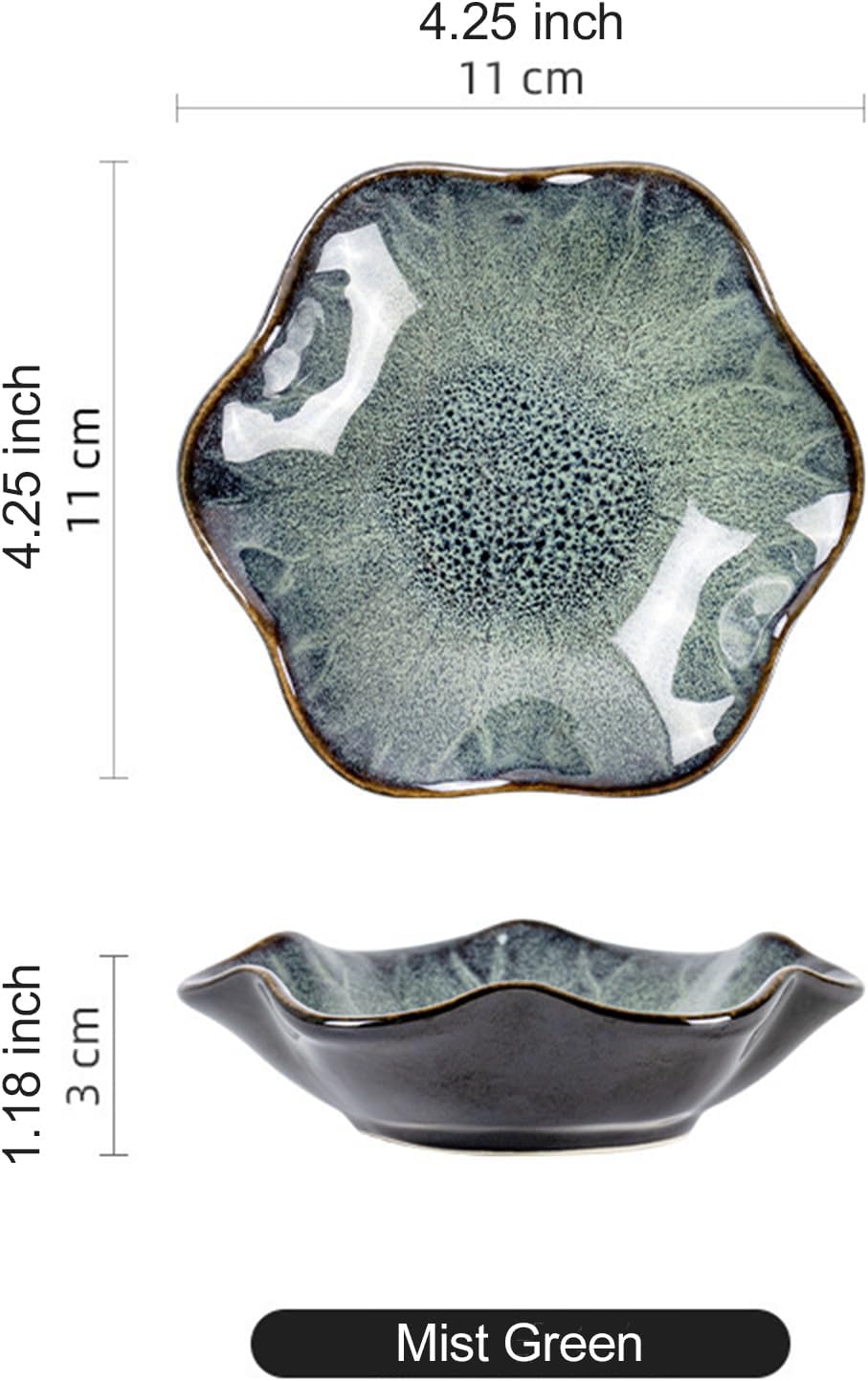 Lotus Leaf Ceramic Jewelry Ring Dish for Women (Mist Green)