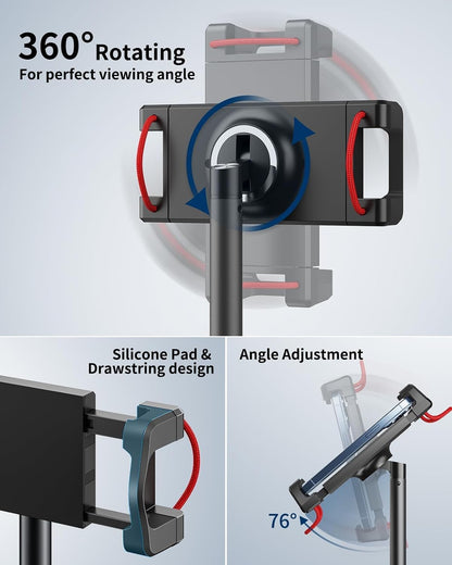 SAIJI iPad Stand for Desk - Height Adjustable & Weighted Base Phone Holder