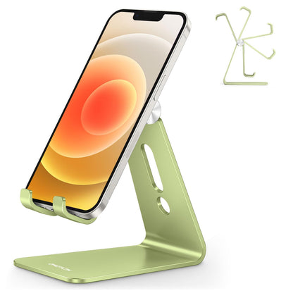 OMOTON Adjustable Cell Phone Stand, C2 Aluminum Desktop Phone Holder Dock Compatible with iPhone 15 14 13 Xs XR 8 Plus 7 6, Samsung Galaxy, Google Pixel, Android Phones, Rose Gold