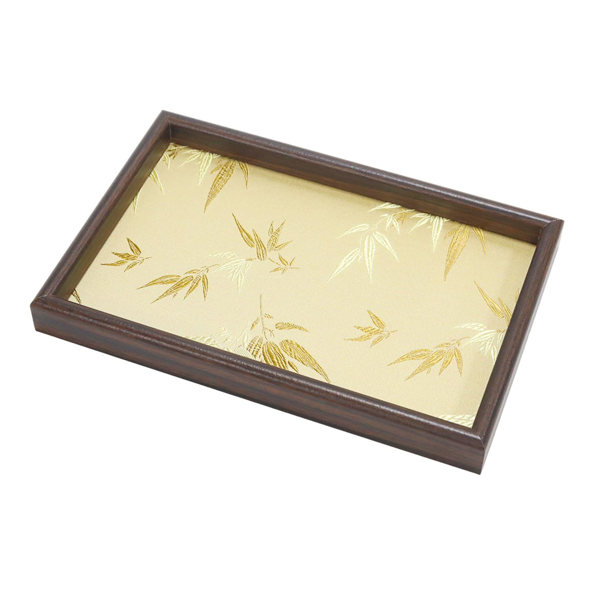Wooden Valet Tray with Floral Base, Green Vintage Blossoms