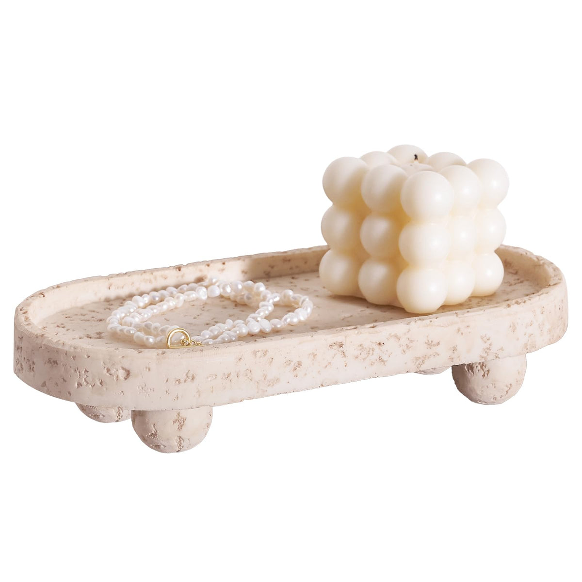 DN DECONATION Decorative Tray with Legs, 4 Footed Coffee Table Trays Decor