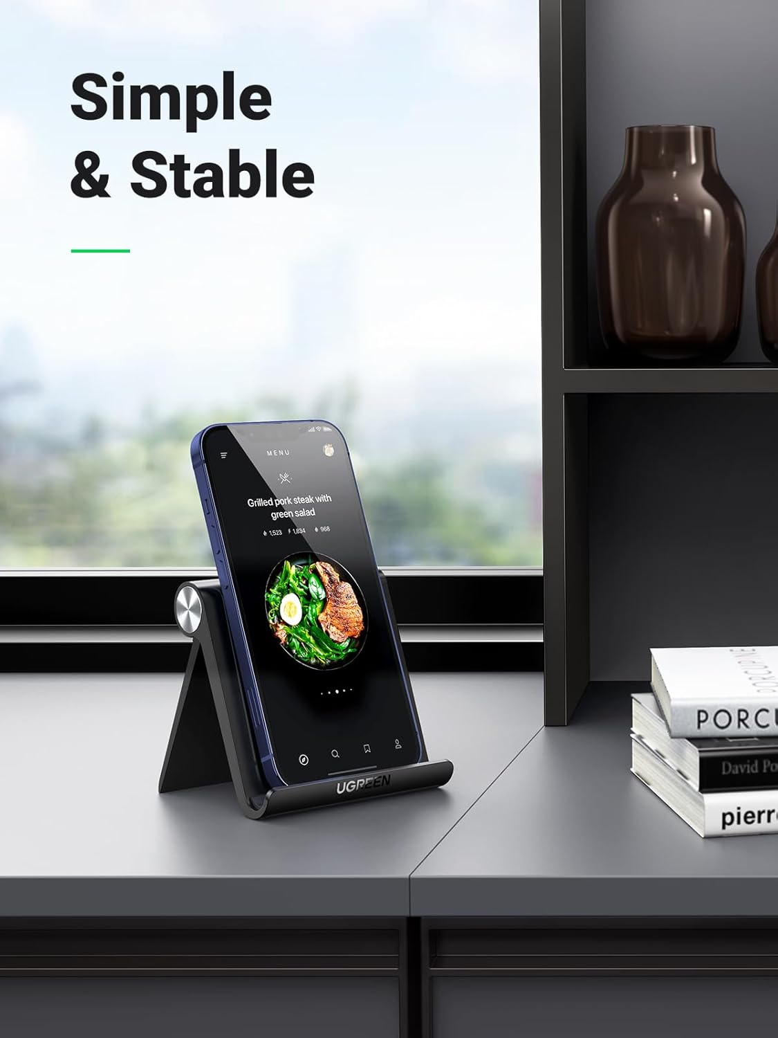 UGREEN Cell Phone Stand for Desk, Fully Foldable&Adjustable Phone Holder