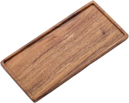 Vandroop Mini Wooden Serving Platter, Small Wood Serving Tray 9.8 x 4.6 in