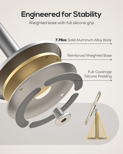 Nulaxy Magnetic Full Aluminum Cell Phone Stand with 360 Rotating Adjustment