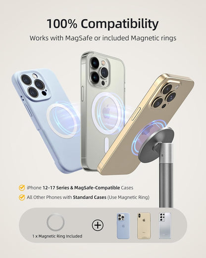 Nulaxy Magnetic Full Aluminum Cell Phone Stand with 360 Rotating Adjustment