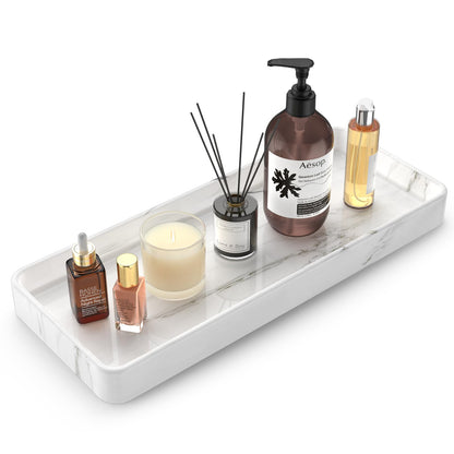 Gurygo Vanity Tray for Bathroom, 10" Ceramic Soap Dispenser Tray for Kitchen Counter, Bathroom Trays for Counter, Kitchen Tray for Soap Bottles (Black, Set/1)…