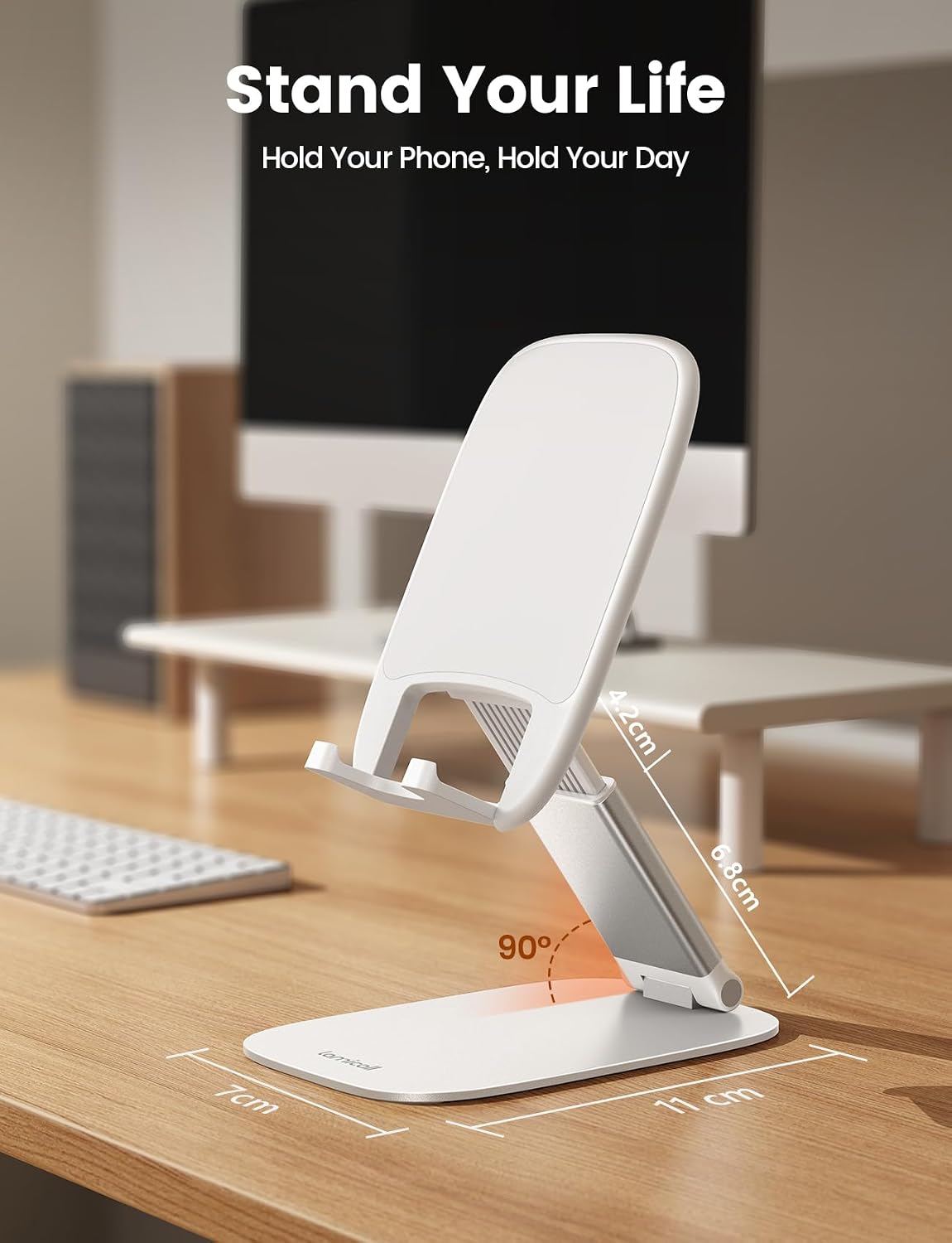 Lamicall Ultra-Thin Cell Phone Stand, Foldable Cellphone Holder for Desk