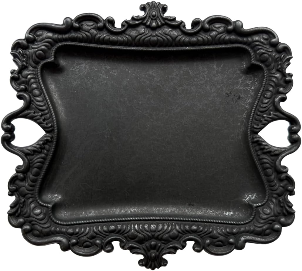khtumeware 1 Pack Vintage Gold Jewelry Dish Antique Brass Jewelry Trays ideal for holding jewelry rings and small trinkets.