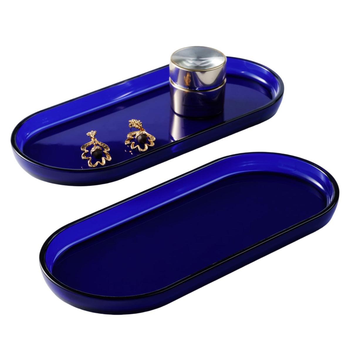 SheeChung Metal Vanity Tray, Bathroom Counter Storage Tray, Bronze 2 Pack