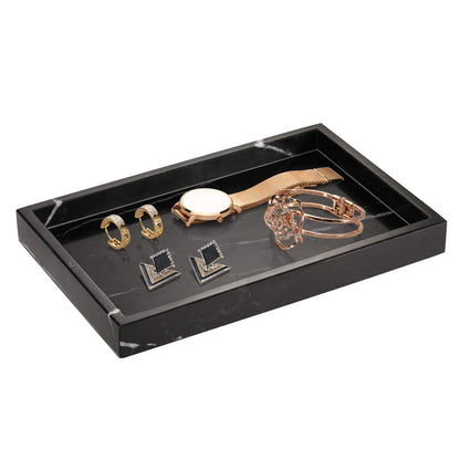 Emibele Bathroom Vanity Tray Countertop, 8" Rectangular Marble Resin Tray