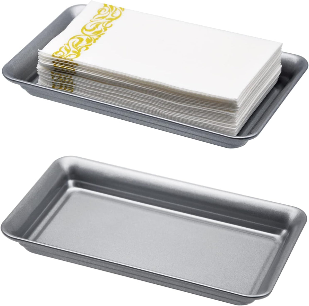 SheeChung Metal Vanity Tray, Bathroom Counter Storage Tray, Bronze 2 Pack