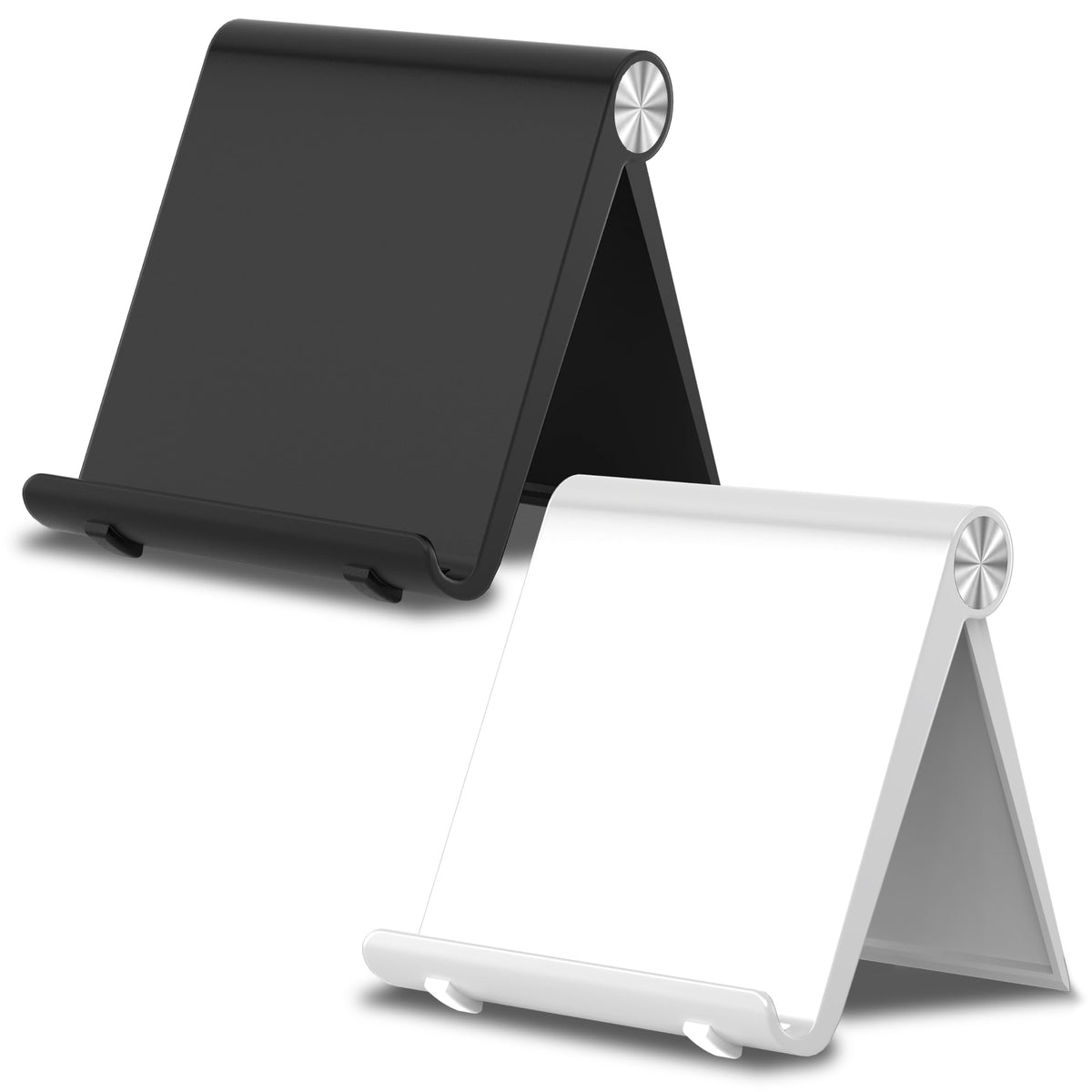 Cell Phone Foldable Stand for Desk, Portable Cell Phone Holder, Adjustable Tablet Dock, Office Desk Accessories for iPhone 17 16 15 14 13 Pro Max Air, Galaxy S25, S24, Black