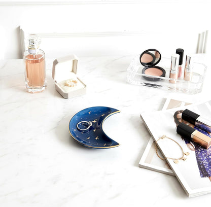 Small Moon Jewelry Dish Tray, Blue