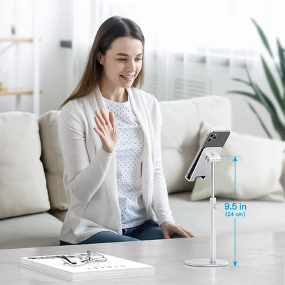 OMOTON CA04 Aluminum Tablet Phone Stand, Adjustable Desk Stand Silver