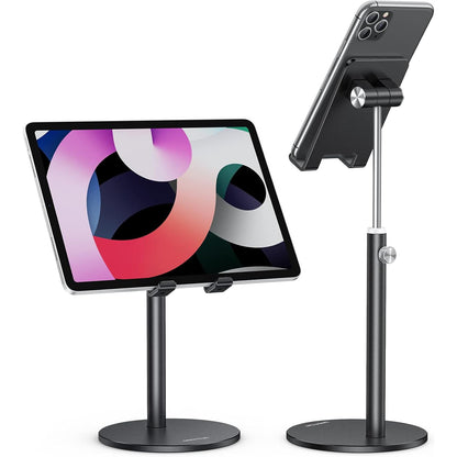 OMOTON CA04 Aluminum Tablet Phone Stand, Adjustable Desk Stand Silver