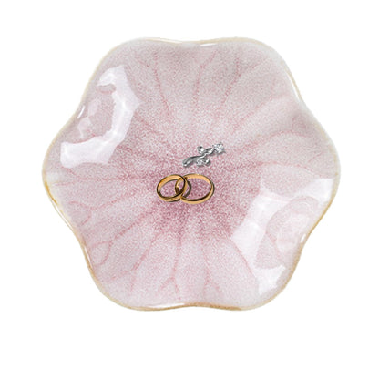 Lotus Leaf Ceramic Jewelry Ring Dish for Women (Mist Green)