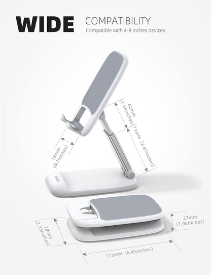 Lamicall White Cell Phone Stand for Desk, Phone Holder